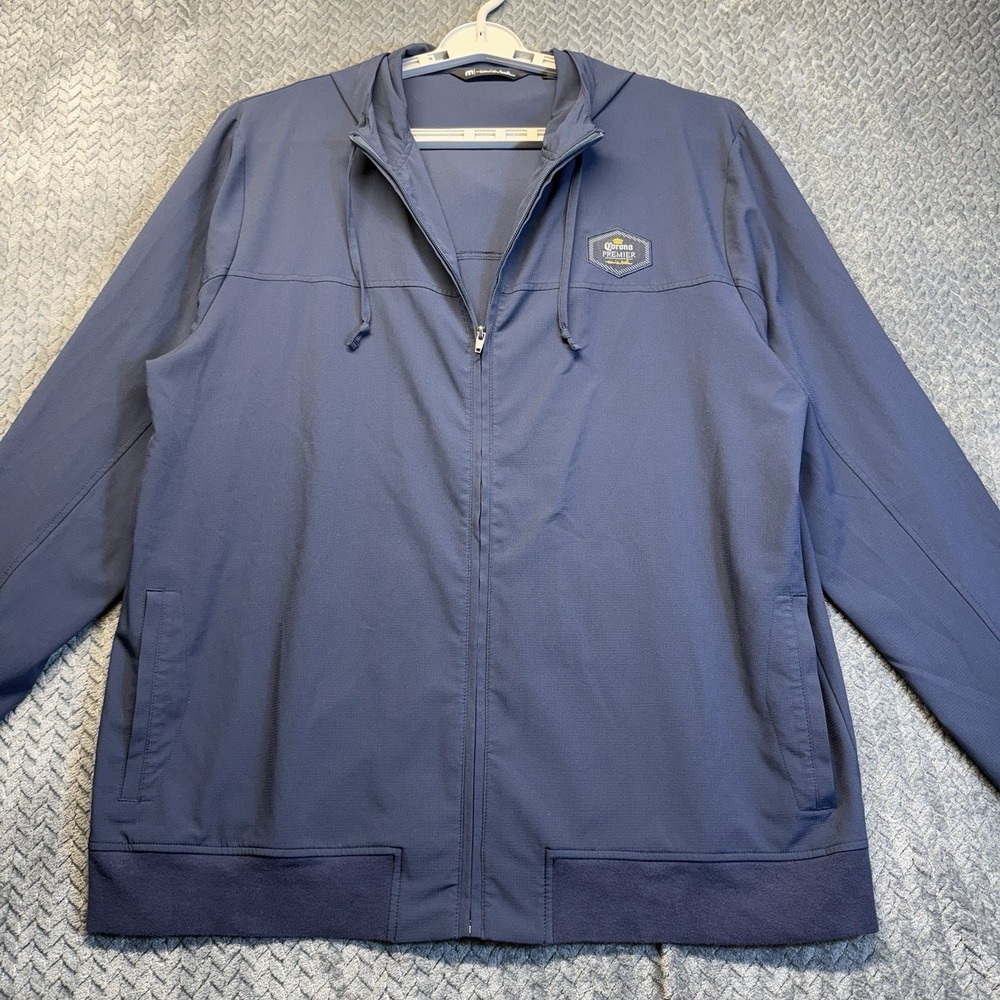 TravisMathew Jacket Row A Shore Corona Premier Hoodie Full Zip‎ 2XL Navy Ripstop